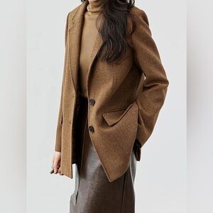 Universal Thread Brown Wool-Look Jacket Coat – Women’s Large
